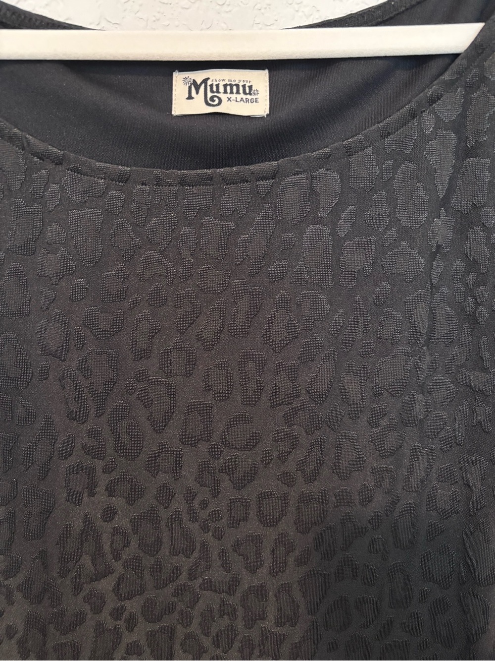 Show Me Your MuMu Black Leopard Mini Dress Women’s XL Modern Neutral Glam - Picture 4 of 11